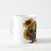 schedel en zonnebloemen Mok (Voorkant links)