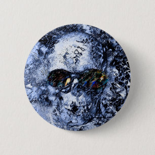 schedel en zonnebrillen ronde button 5,7 cm