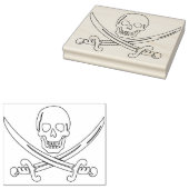 Schedel en zwaarden illustratie art stempel (Gestempeld)