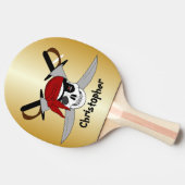 Schedel en zwaarden ontwerp tafeltennisbatje (Zijkant)