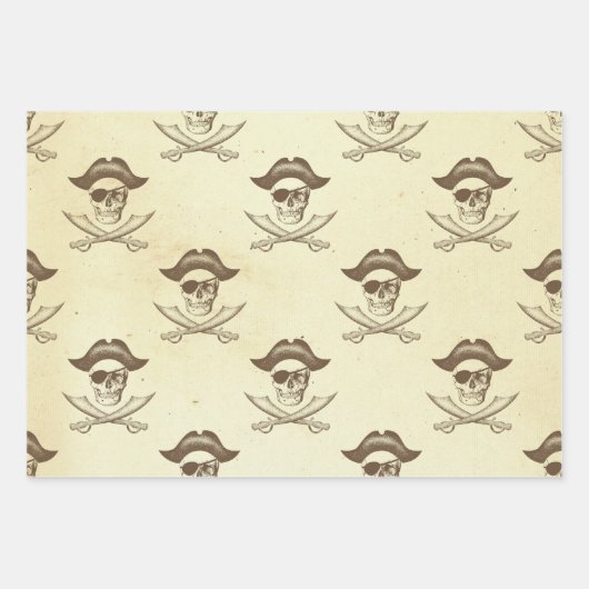 schedel en zwaarden Piraat Inpakpapier Vel (Voorkant 3)