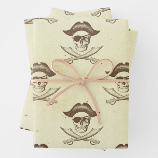  schedel en zwaarden Piraat Inpakpapier Vel (In situ)