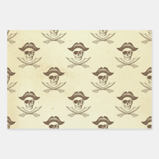  schedel en zwaarden Piraat Inpakpapier Vel (Voorkant)