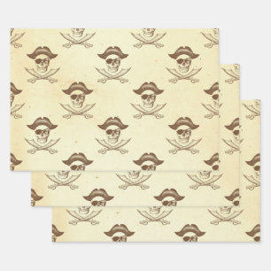  schedel en zwaarden Piraat Inpakpapier Vel