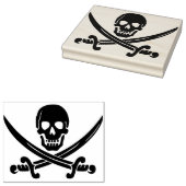 Schedel en zwaarden silhouet kunst stempel (Gestempeld)