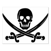 Schedel en zwaarden silhouet kunst stempel (Afrduk)