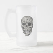 Schedel - Enge Grappige Skeleton Head Graphic Matglas Bierpul (Links)