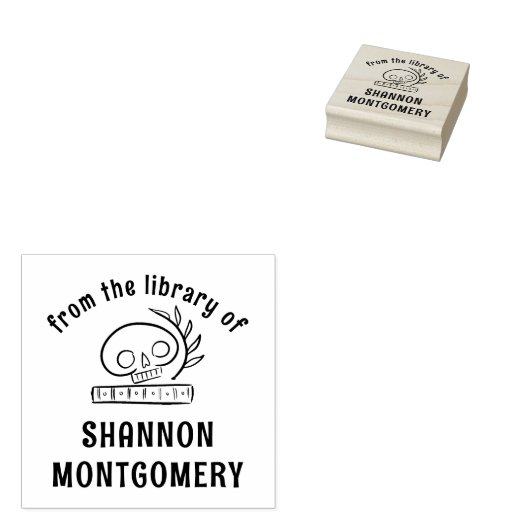 Schedel Ex Libris Uit De Bibliotheek Van Uw Naam B Rubberstempel (Gestempeld)