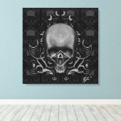 schedel Floral patroon Canvas Afdruk (Insitu (Houten vloer))