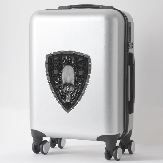 schedel Floral patroon Sticker (Koffer)