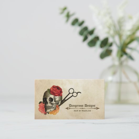 schedel  floreel haarstylist visitekaartje (Staand voorkant)
