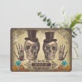 Schedel gay paar Victoriaans Gotische bruiloft Uit Kaart (Staand voorkant)