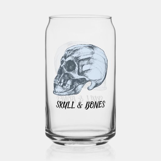 Schedel & Gebeente Blikvorm Glas (Voorkant)