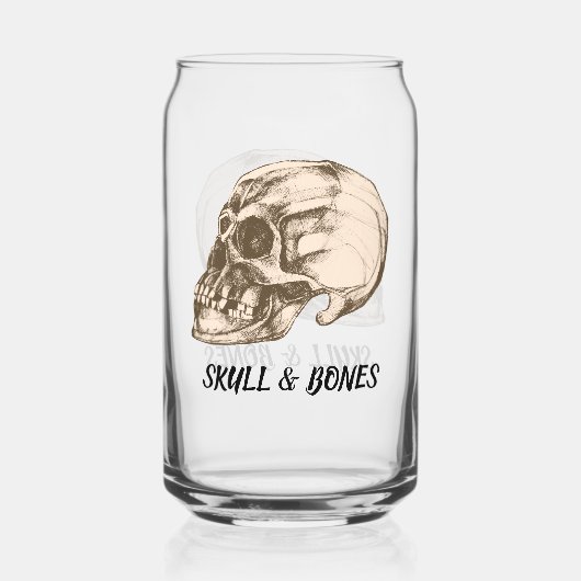 Schedel & Gebeente Blikvorm Glas (Voorkant)