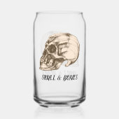 Schedel & Gebeente Blikvorm Glas (Achterkant)