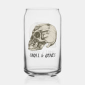 Schedel & Gebeente Blikvorm Glas (Achterkant)