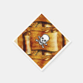 Schedel gekruiste botten schatkaart scroll piraten servet (Hoek)