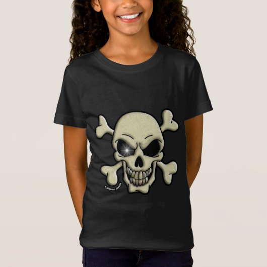Schedel & gekruiste botten T-shirt (Voorkant)