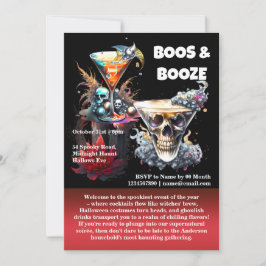 Schedel gelukkig uur spooky cocktails gothic flora kaart