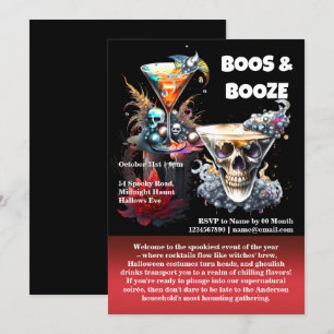 Schedel gelukkig uur spooky cocktails gothic flora kaart