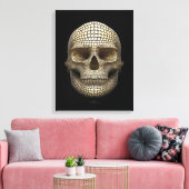 Schedel gemaakt van cirkels canvas afdruk (Insitu (Woonkamer))