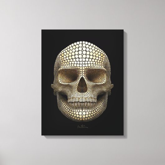 Schedel gemaakt van cirkels canvas afdruk (Voorkant)