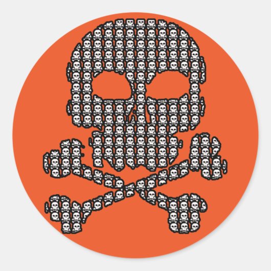 Schedel gemaakt van schedels Halloween Ronde Sticker (Voorkant)