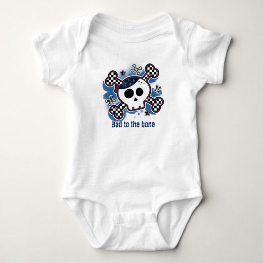 Schedel Geruite Baby Persoonlijke Aangepaste Eén s Romper (Voorkant)
