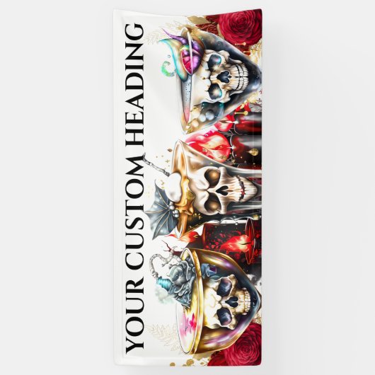 Schedel gezicht cocktail happy hour volwassenen ma spandoek (Verticaal)