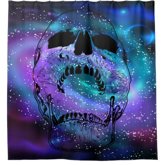 Schedel gezicht douchegordijn - schreeuwende sched (Voorkant)