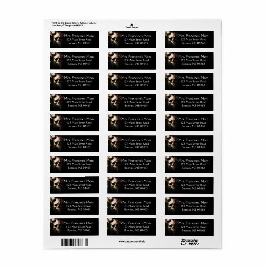 Schedel Gothic Bruiloft Bruids Retouradres Label (Full Sheet)