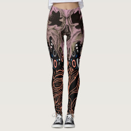 Schedel Gothic Lovers Floral Romantisch Skelet Bee Leggings