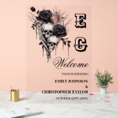 Schedel Gotisch Acryl Trouwteken Bord (Huwelijk)