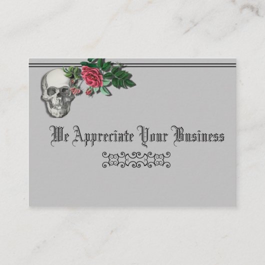 Schedel gotisch Visitekaartje (Achterkant)