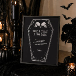 Schedel Gotische Halloween Bruidsfeest Dessert Men Poster