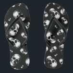 Schedel Gotische Halloween Trouw Flip-Flops Teenslippers<br><div class="desc">Nodig degenen die je liefhebt uit om te getuigen dat je zegt 'tot de dood ons scheidt' met ons Gotische Schedel Halloween Trouwthema.  Deze schedel flip-flops zijn perfect voor je gotische trouwdag.  Pas de achtergrondkleur en woorden aan om het je eigen te maken.</div>