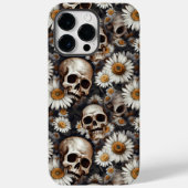 Schedel Gotische Madeliefjes Bloem Patroon Case-Mate iPhone Case (Achterkant)