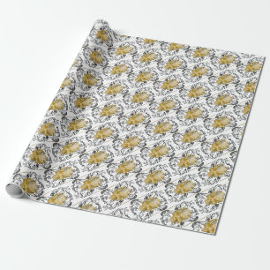 schedel  goud cadeaupapier