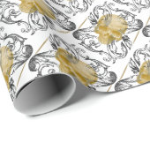 schedel goud cadeaupapier (Rol Hoek)