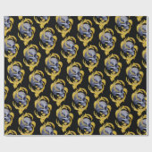 Schedel Gouden bladeren patroon Cadeaupapier (Vlak)