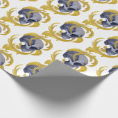 schedel Gouden bladeren patroon V2 Cadeaupapier (Hoek)