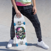 Schedel Graffiti Neon Street Art voor tieners Cool