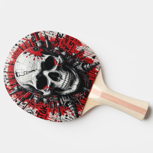 Schedel Graffiti Ping Pong Paddle Tafeltennisbatje (Zijkant)