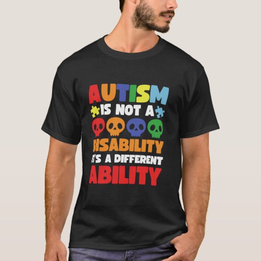 Schedel Grappig Autisme Awareness Voor Mam Papa Ki T-shirt (Voorkant)