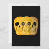 Schedel Grappig Gotisch Geel Zwart Halloween Verja Kaart (Achterkant)
