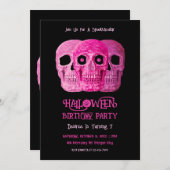 Schedel Grappig Gotische Girly Roze Halloween Verj Kaart (Voorkant / Achterkant)