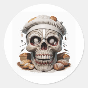 Schedel grappig ronde sticker