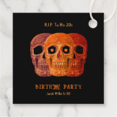 Schedel Grappig Sinaasappel Gotische Verjaardag RI Bedankjes Labels (Achterkant)