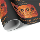 Schedel Grappig Sinaasappel Gotische Verjaardag RI Cadeaupapier (Rol Hoek)