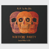 Schedel Grappig Sinaasappel Gotische Verjaardag RI Cadeaupapier (Vlak)